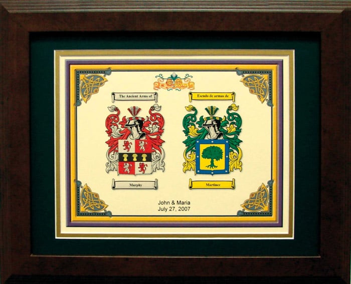 Product image for Personalized 11 x 14 Coat of Arms Anniversary Matted & Framed Print