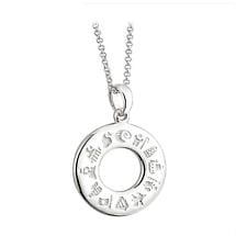 Alternate image for Irish Necklace - History of Ireland Sterling Silver Circle Irish Pendant